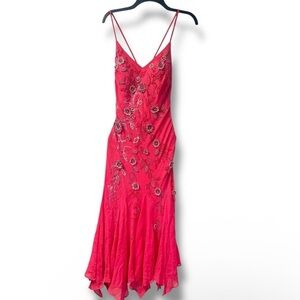 SUE WONG pink beaded dress
